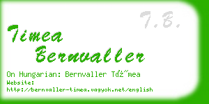 timea bernvaller business card